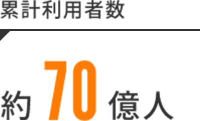 累計利用者数約70億人
